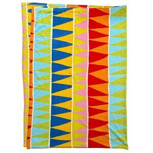 IKEA VITAMINER VIMPEL Throw Blanket Colorful Fleece pennant flags/bunting motif